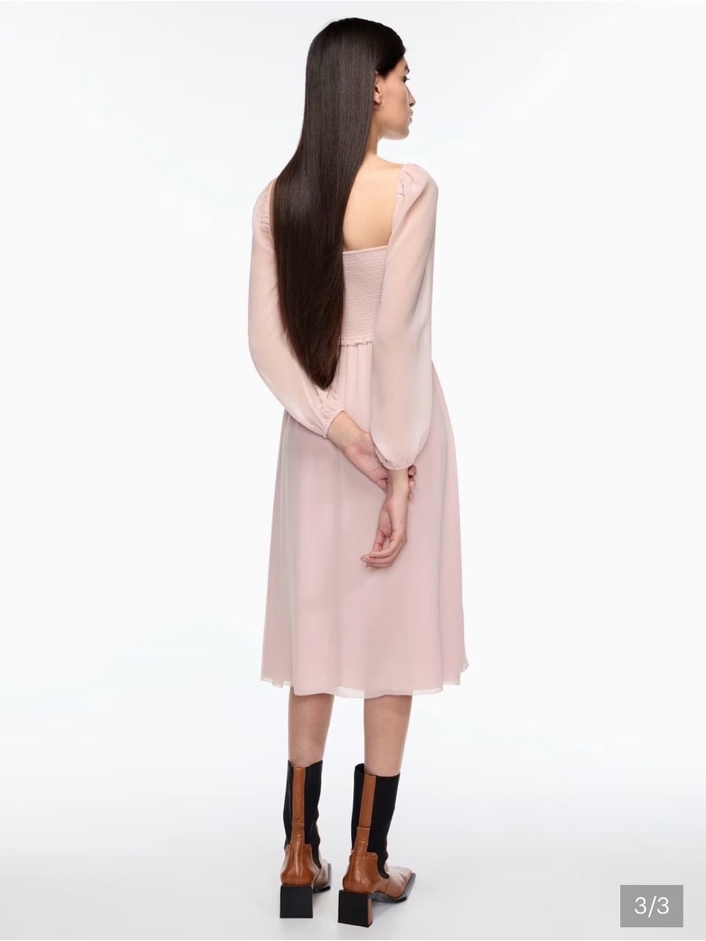 Wilfred Blush Pink Long-Sleeve Midi Dress